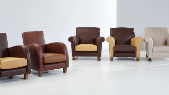 Poltroncine in pelle o tessuto, a scelta