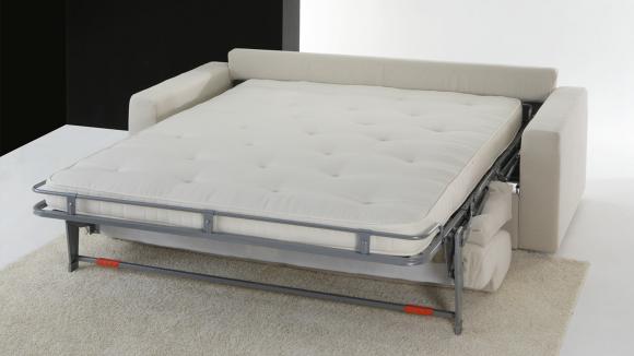 Divano letto con rete a doghe materasso antiacaro