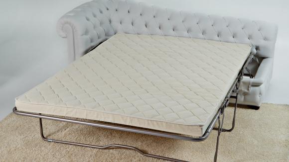 Dormeuse chesterfield con rete ripiegabile a doghe e materasso anallergico